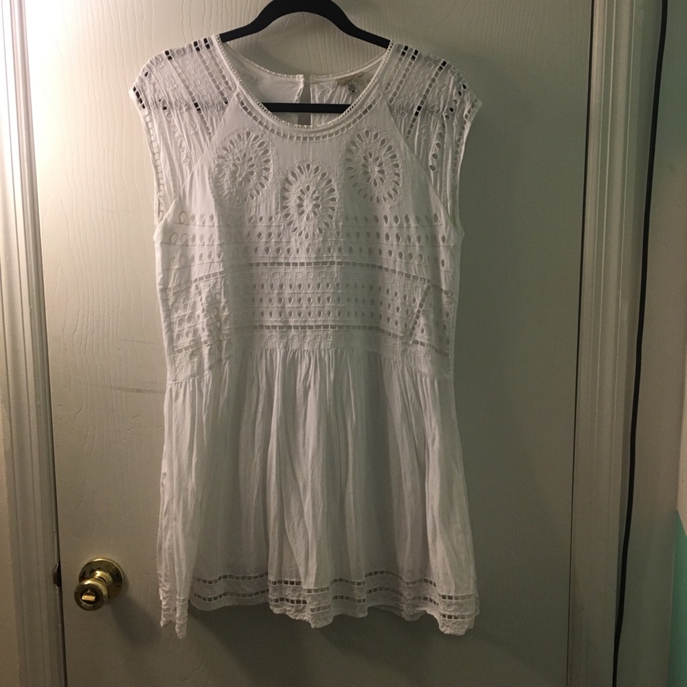 White linen dress